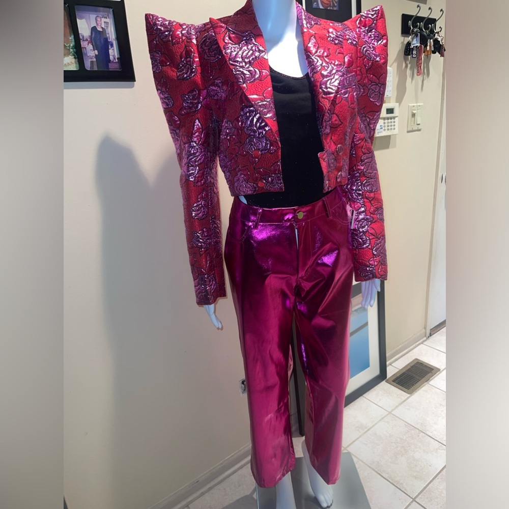 Metallic pink pants